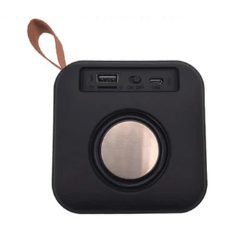 1buc Noua Versiune T5 Țesute Nete Difuzor Bluetooth Wireless Portabil Vorbitor Minunat Suport U-Disk, Card Tf Radio Fm, Negru