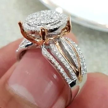 Plin de bling AAA zircon diamante inele pentru femei a crescut de culoare de aur de lux bijuterii bijoux bague petrecere de logodna cadou de moda noua
