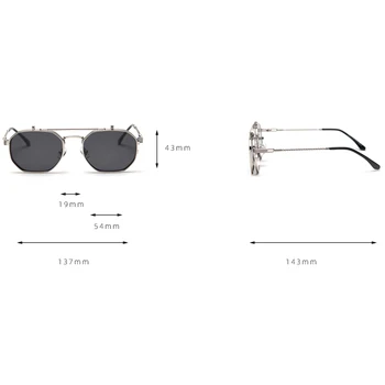 Peekaboo de aur de metal flip-up ochelari de soare barbati polarizati uv400 pătrat optice rama de ochelari femei de înaltă calitate stil de vară 2021