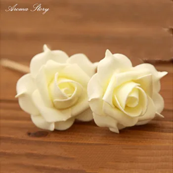 50ps/lot Naturale Handmade PE Flori Pentru Difuze/Flori Decorative 6cm reed difuze/Sola floare Trandafir Transport Gratuit
