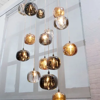 Nordic Amber Crystal Moderne Pandantive cu LED-uri Lumini de Decor Pentru Acasă Decorare Bucatarie Dormitor Living Tavan Lămpi de Interior