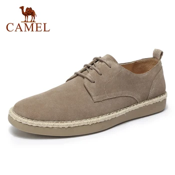 CAMEL din Piele Barbati Pantofi Casual, Încălțăminte Confortabilă Anglia Trend Toamna Dantela-up Vintage Elegant Tăierea Pantofi