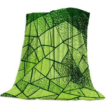 Verde De Sticlă Geometrie Arunca Patura Cuvertura De Pat Moale Fleece Pătură De Aer/Canapea/Pat Cearceaf De Iarnă