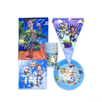 51 buc/lot Toy Story Decoratiuni de Partid Ziua de nastere Tacamuri de unica folosinta Set Cana Farfurie cu Șervețel Pavilion fata de Masa Baby shower Consumabile