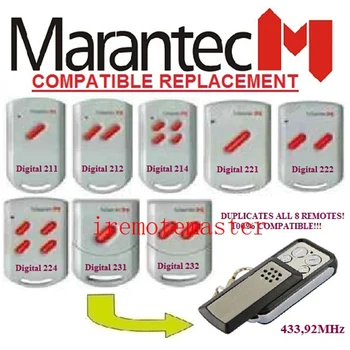 2piese MARANTEC digital 211/212/214/221/222/224/231/232 control de la distanță de înlocuire 433mhz transport gratuit compatibil