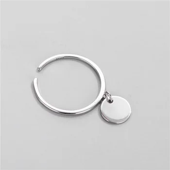 Sodrov S925 argint inel de sex feminin Japonez stil simplu runda de deschidere inel inel tendință disc single Dimensiune inel reglabil