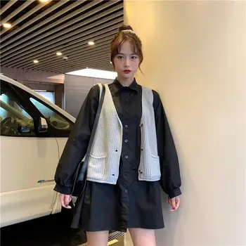 Veste Femei de Vânzare la Cald 6 Culori Minunate coreean Chic Moda All-meci Doamnelor fără Mâneci Uza Tricotate Epocă Simplu Femme Sacou
