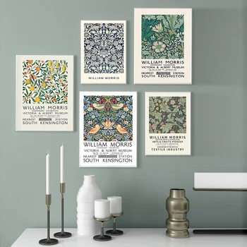 William Morris Postere si Printuri Expoziție de Postere de Arta de Perete de Flori și Păsări Imagine Panza Pictura pentru Camera Decor Acasă