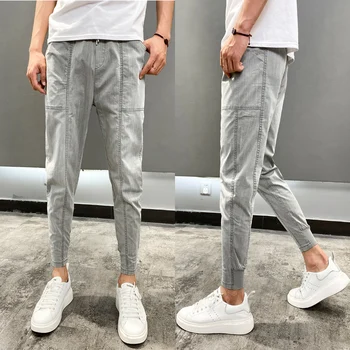 Moda 2020 Nou Blugi Bărbați Îmbrăcăminte Solidă Toate Se Potrivesc Pantaloni Harem De Bărbați Lungime De Glezna Slim Fit Pantaloni Casual Barbati Streetwear 36-28