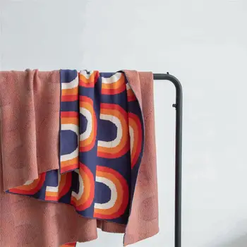 REGINA Brand Contrast de Culoare Curcubeu Pătură Boem Decor Acasă Cuvertura Canapea Capacul din Bumbac Drăguț Tricotate Arunca Pătură