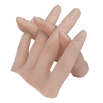 Nail Art Practică Degetul Instrument De Formare Silicon Flexibil Degetele Display Stand Mână Artificială Manichiura Model De Afișare