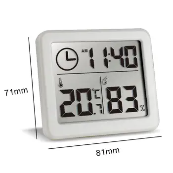 2019 Nou Termometru Higrometru ElectronicTemperature Și Umiditate Monitor Ceas Multi-funcțional Termometru-higrometru Combo