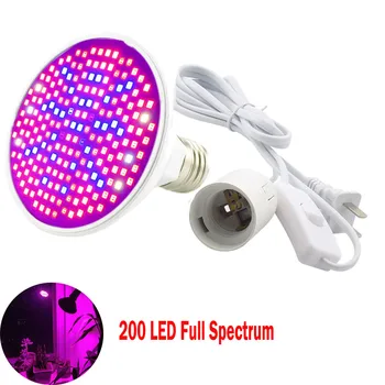 3-Cap de 200 Spectru Complet Planta cu LED-uri Cresc de Lumină Lampă Clip Legume UV IR E27 pentru Interior Hidro Cameră Bec cu efect de seră Flori cort