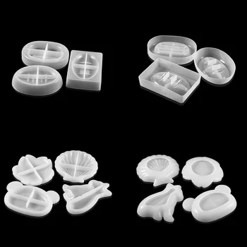 7 Stil Cutie de Săpun Mucegai Silicon DIY Cristal Rășină Epoxidică Oglindă Cainele Urs de Flori Shell fel de Mâncare Mucegai Silicon Artizanat fel de Mâncare Titularii