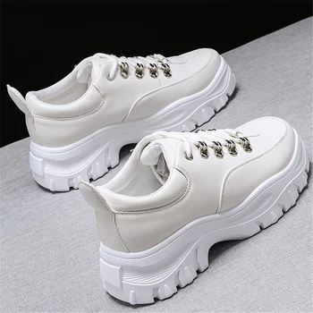 JIANBUDAN Femei adidasi Platforma wedge primavara toamna pantofi casual Confortabil strada de Mers pe jos pantofi pantofi Albi Marimea 36-41