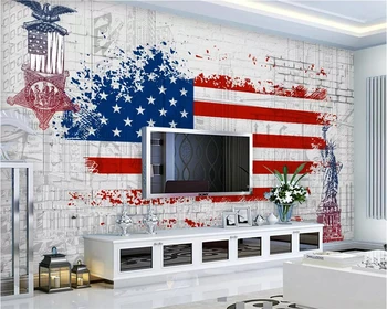 Beibehang Personalizat tapet retro steag american graffiti tv de fundal pereți acasă decor camera de zi dormitor murale 3d tapet