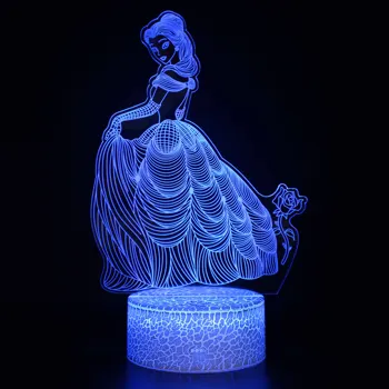 Noapte Lumini LED Noutate 3D lampa Jucărie Drăguț Cadou 7 Culori Abstracte Artist Grafică de desen Animat Atmosfera Lampă Pentru Copii, Camera pentru Copii