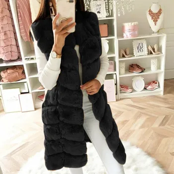 Moda haina de Iarna femei Faux Blana Gilet Vestă fără Mâneci Vestă de Corpul mai Cald Sacou Haina Uza Vesta chaquetas mujer