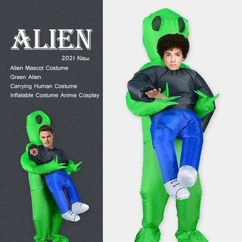 Alien Mascota Costum Extraterestru Verde Care Transportă Uman Adult Gonflabile Costum Cosplay Anime Pentru Om Femei Costum De Halloween