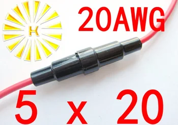 TRANSPORT GRATUIT 50PCS x #20 de Sârmă 5*20mm Negru din Plastic clemă Cu 20AWG Cablu Rosu