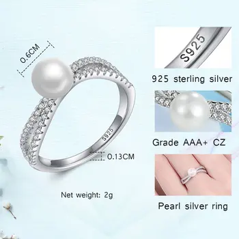 KALETINE Femei Autentice, Pearl Ring Sterling 925 Inele de Argint poftă de mâncare Cubic Zirconia Bucla pentru Femei Bijuterii en-Gros KLTR0118