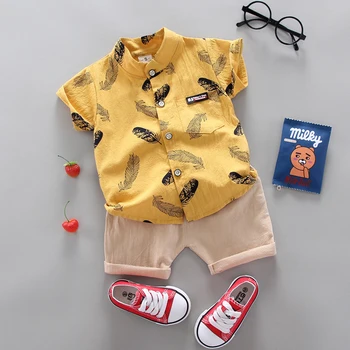 Băiatul de Îmbrăcăminte Casual Fetita Haine de Vară Set bluza+ pantaloni Scurți, Costume de Haine de Bumbac produse de haine pentru Copii