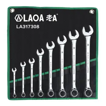 LAOA Chei combinate Set cu Geanta Open End Spline End Instrumente Kit pentru Reparații Auto