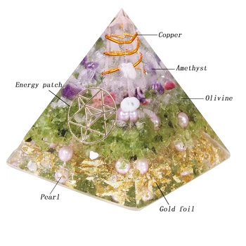 Piramide Orgonice Energie Yoga Simbol Natural Olivina Chakra Echilibrare Piatra Reiki De Vindecare De Bijuterii Rășină Ornamente