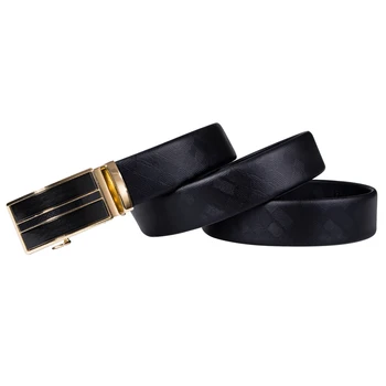 Hi-Cravata de Lux de Designer pentru Bărbați Curea din Piele Curea pentru Barbati Negru Aur Cataramă Automată Centura Bărbați 3.5 cm latime Centura Bărbați PD-2082