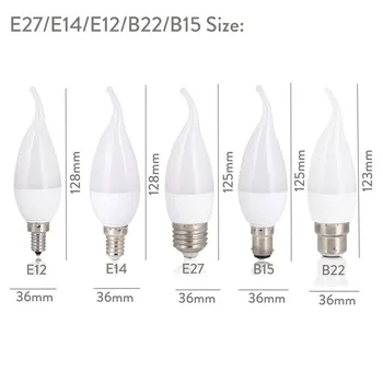 10buc/Lot Bec Lumanare led E14 E27 B22 Lampă cu LED-uri Lumina de Interior 110V-240V 5W 9W LED Candelabru Cald Alb Rece Pentru Decor Acasă