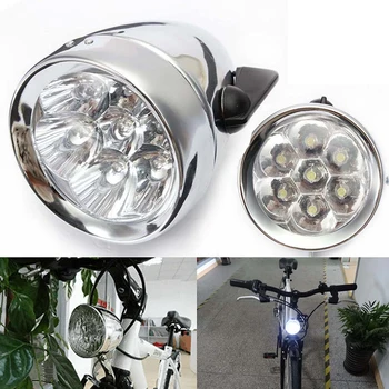 Retro Bike Lumină Față de Metal Cromat Biciclete Faruri LED-uri Impermeabil Cap de Lumină de Siguranță Lămpi de Avertizare Ciclism Accesorii pentru Biciclete