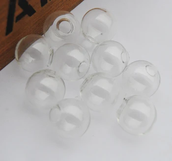 Ping Wholelsale 500pcs Balon de Sticlă de Sticlă Gol sufletul la gură Glob Cabochons 1 gaura 10/12/14/16/18/20mm Gol Bile