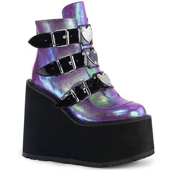 Glezna Cizme pentru Femei Multicolor Pană Pantofi Platforma Femeie tie dye Papuceii Moda Femei Zip-Up Pantofi Platforma Fund Gros de Boot
