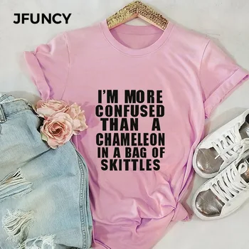 JFUNCY 2020 Bumbac pentru Femei T-Shirt Amuzant Scrisoarea Imprimate Tricouri Topuri Plus Dimensiune Maneca Scurta Casual de Vara Tricou Tricouri Femeie