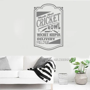Cârlig Împușcat Cricket Vinil Autocolante de Perete Citat castron wicket keeper livrare domeniul Iubitorii de Cricket Murală Home Decor Detașabil LC627