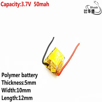 Bun Qulity 3.7 v litiu polimer baterie 50mah 501012 este potrivit pentru I7 setul cu cască bluetooth MP3, MP4