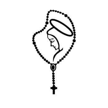La modă Rozariul Fecioarei Maria Vinil Catolică Masina Sticker-Catolică Sfântul Femeie Decal Accesorii Auto ZWW-2020, 14cm*8cm