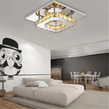 12W LED Cristal Pătrat de Tavan Lampa Iluminat Interior Modernă Culoar, Coridor, LED Lumina Plafon Acasă Decor pentru Camera de zi