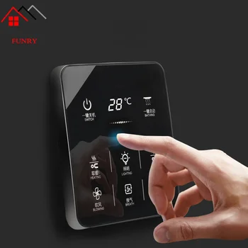 6 in 1 Multifunctional Smart Touch Yuba Switch Socket 6 Banda de Baie Universal Impermeabil Smart Touch Screen 86*86mm