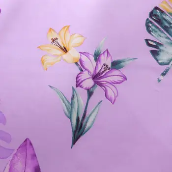 Bonenjoy 1 buc cearsaf de Pat de Culoare Violet Reactive Tipărite Stil Floral Dublu Lenjerie de Pat Queen Size, tv cu Foi de Top