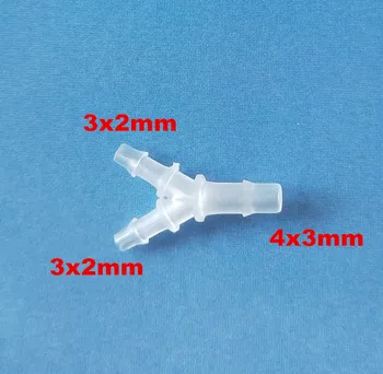 10 buc de Plastic de cerneală tub conector Eco solvent printer tub conector 4X3mm să 3X2mm Mutoh Roland, Mimaki Y conector în formă