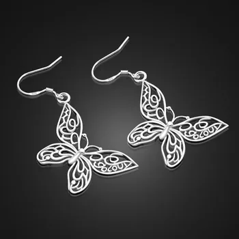 Fierbinte Vinde Moda Animal fluture Argint 925 Cercei pentru Femei de Argint a Preveni alergiile Bine de Bijuterii Cadou