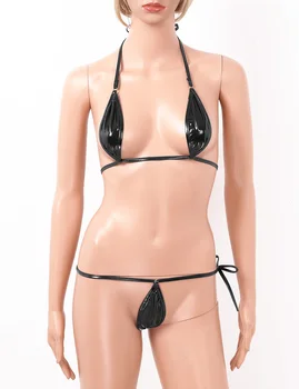 Sexy Femei costum de Baie Strălucitor Metalic Set de Bikini Strappy Cruce Spate Halter Neck Crop Top cu Boxeri de Naștere Scăzut Lenjerie de corp, îmbrăcăminte de noapte