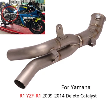 Șterge Catalizator pentru Yamaha YZF-R1 R1 2009-Țeavă de Eșapament Motocicleta Mijlocul Link-ul de Tub Alunecare Pe Stoc Toba de Evacuare din Aliaj de Titan