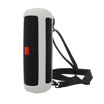 Gosear Portabil Silicon de Protecție Caz Acoperire cu Maneci de Piele cu Curea Carabină pentru JBL Flip5 Flip 5 Wireless Bluetooth Speaker