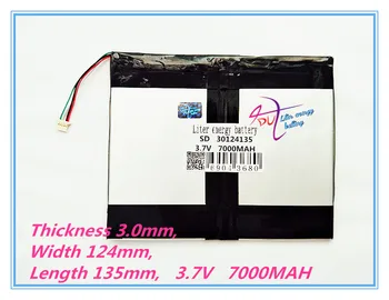 4 fire de polimer litiu-ion baterie 30124135 3.7 V 7000MAH Cu plug Pentru CH, Tablet PC-ul Bateriei , calitate Perfectă de lar