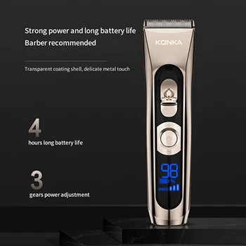 KONKA Tuns Personale Trimmer Electric pentru Bărbați Reîncărcabilă Puternică Putere de Oțel Cap de Tăiere Cu Ecran LED Lavabil