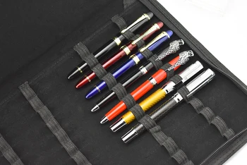 Calitate Stilou / Rollerball Pen Geanta Caz Creion Disponibile pentru 48 Pixuri - Piele Neagra Stilou Titularul / Husă