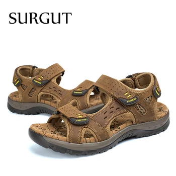 SURGUT Vânzare Fierbinte Noua Moda de Vară de Agrement Plaja Barbati Pantofi de Piele de Înaltă Calitate Sandale Șantierele Mari Sandale Barbati Dimensiune 38-48