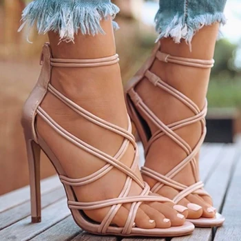 Sandale Cu Platforma De Vara Rochie Pantofi Femei Cu Toc Subțire Curea Glezna Doamnelor Nunta Sandale Gladiator Încăltăminte Într-Femme Ete 2020